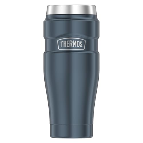 Thermos STAINLESS KING Thermobecher aus Edelstahl ice grey 0,47l - Coffee to Go Becher, absolut dicht, spülmaschinenfest, 7h heiß & 18h kalt, mit Haken für Teebeutel, BPA-frei 1