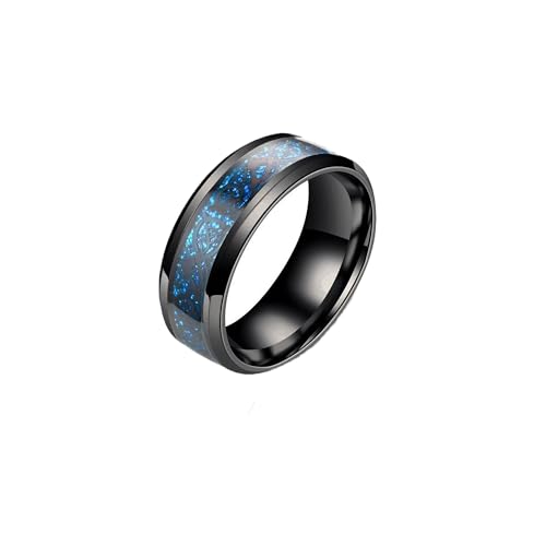 Bague Homme en Acier Inoxydable Dessin Dragon,Style Simple Bague Homme Bleu/Argent/Or,Fantaisie Bijoux Cadeaux