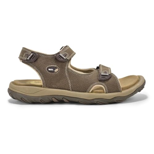 Image of Woodland Men Khaki Two-Tone Nubuck Sandals