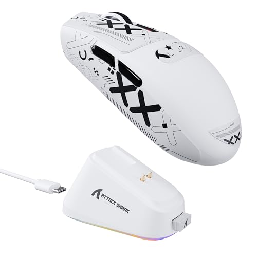 Image of ATTACK SHARK G3 Pro Wireless Gaming Mouse with Magnetic Charging Dock,White