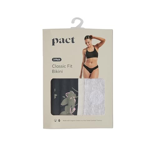 Image of Pact Women's Organic Cotton Bikini Underwear, Classic Fit Panties with High Cut Leg