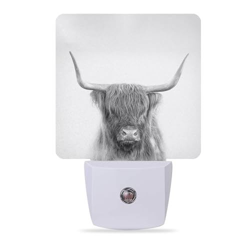 Image of Cow Night Light,Highland Cow Night Lights Plug into Wall for Boys Girls, Led Lamp for Stairway /Hallway /Bedroom 0.5W Nightlight Sleep Friendly