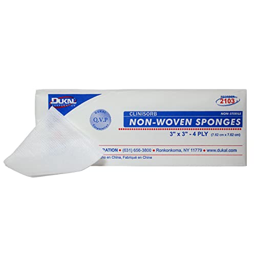 Dukal Clinisorb Non-Woven Sponges; Non-Sterile, 3" x 3" - 4 Ply Gauze; Non-Linting, Highly Absorbent Multi-Purpose Gauze Sponges, 200 Per Pack, 1 Pack (200) miniatura 1