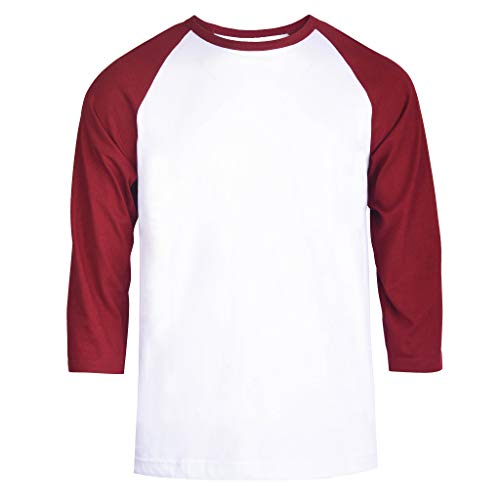 TOP PRO Men's 3/4 Sleeve Casual Raglan Jersey Baseball Tee