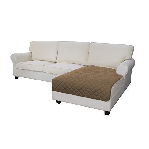 Image of Easy-Going Microfiber Sofa Slipcover L Shape Sectional Couch Cover 42X52 Inches Rectangular Chaise Lounge Cover Reversible Furniture Protector For Pets Kids Children Dog Cat(Camel /Camel)