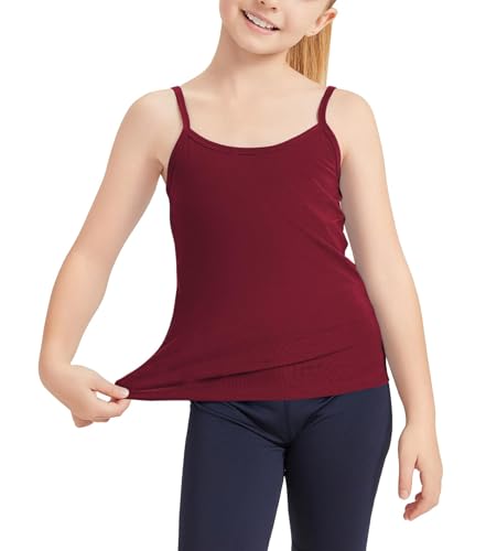 Image of Dreammonkey Girl's Full Sleeveless Camisole Tank Tops Kids Comfort Breathable Dance Tank Tops(Ages 2T-14Years)