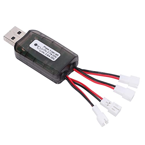 RC Battery Charger, 4 Port USB Multi Channel Lithium Charger for LiPO and LiHV Batteries, for Drone, RC Car and Hobbyist Use