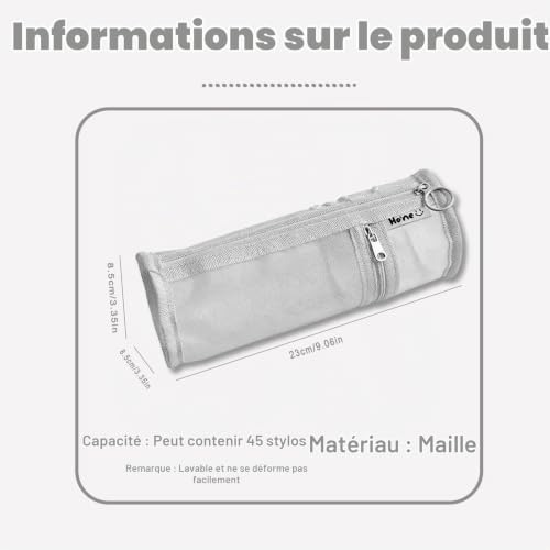 KYRINOVA Grande Trousse Transparente en Maille Double Usage pour Examen garçons et Filles – vue 2