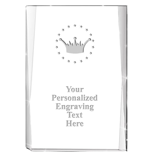 8" Crown Custom Engraved Trophy - Avalanche Crystal - Achievement Award for Employees - Corporate Awards - Personalized Engraving
