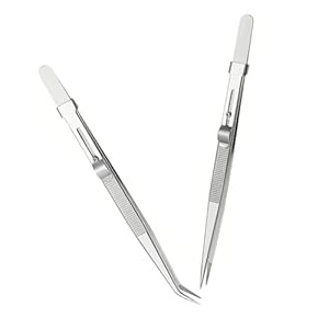 DECOMELODY 2 Stück Edelstahl Laborpinzetten