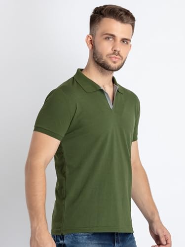 Image of Status Quo Men's Polo T-Shirt | Rich Cotton Blend | Slim Fit | All Day Comfort | Contrast Inner Placket | Polo Collar