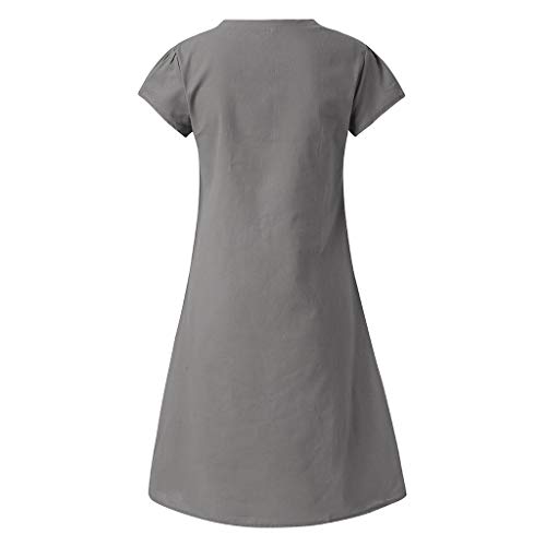 Robe de loisirs confortable en lin fluide coupe midi trapèze - 7