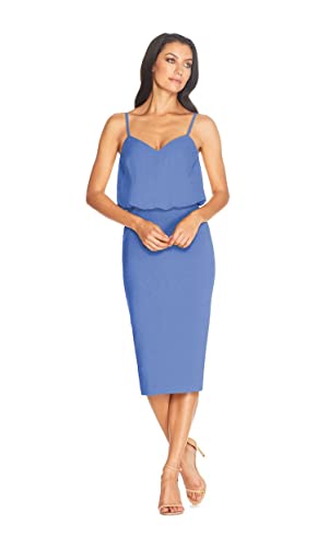 Image of Dress The Population Women's Alondra Blouson Tank Pencil Skirt Midi Dress