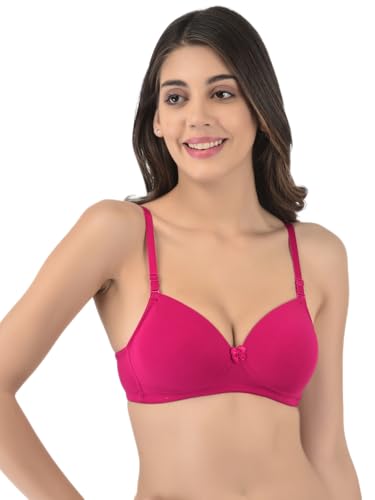 Image of Softline Women's Cotton-Rich Wire-Free Padded Bra | Full Coverage, Seamless & Breathable for Everyday Comfort | Soft Fabric with Supportive Fit for All-Day Wear