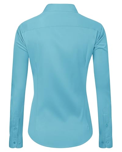 Image of J.VER Womens Dress Shirts Long Sleeve Button Down Shirt Wrinkle-Free Business Casual Blouse Office Work Tops