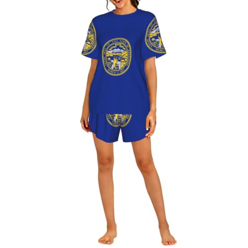 Pyjama court Nebraska pour femme : ensemble de nuit décontracté