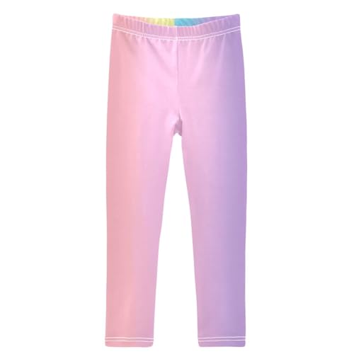 Girls' Leggings Ankle Length Printed Leggings Pastel Rainbow Color Soft Comfortable Pants for Kids 4-10 Years