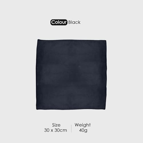 Image of HOUSSE Microfiber Face Towels | Ultra Absorbent, Odour-Free, Quick Dry 550 GSM Face Towel for Home, Gym, Travel, Running and Personal Use | 30x30 cm | Cocoa Brown,Cadet,Natural Grey & Black Set of 4