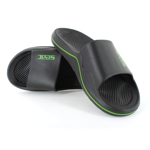 SEAC CAYA, Ciabatte A Fascia per Spiaggia E Piscina, Nero/Verde, 43
