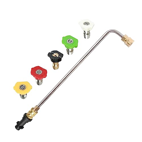 Varita de extensión para lavadora a presión, lanza de pulverización en ángulo de 90 grados/30 grados para Karcher K2 K3 K4 K5 K6 K7, con 5 boquillas de pulverización (90 grados)
