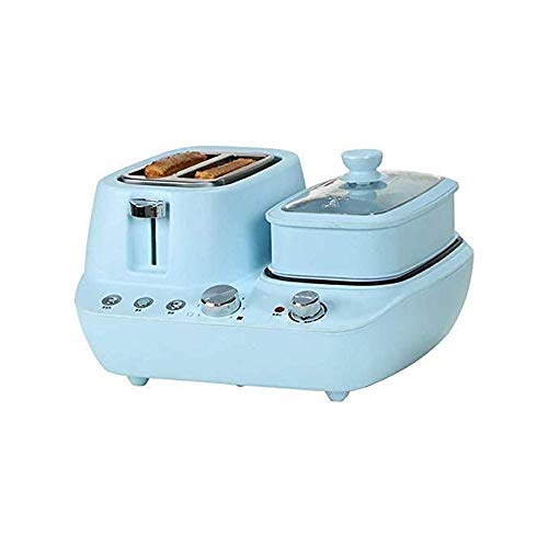 LKNJLL 3-in-1 Retro Familienzimmer Bahnhof Maker-Center Multi-Funktions-Elektro-Toaster-Maschine Edelstahl Ofen Egg…