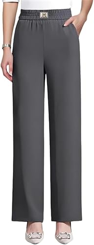 Women's Pants, Perfect Drape High-Rise Ultra Soft Pull-On Pants Breathable Drape Stretch Pant (Gray,3X-Large)