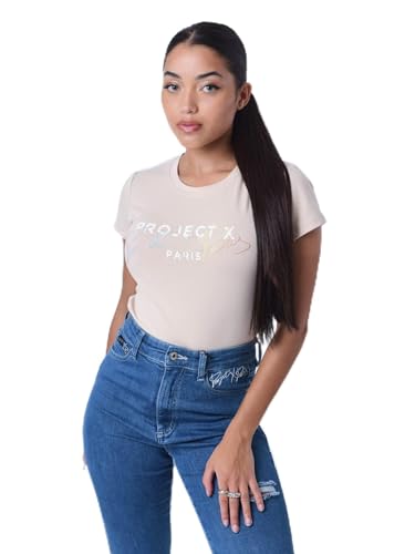T-Shirt Femme Signature Project X Paris : top mode urbaine col rond et manches courtes