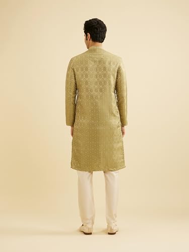Image of Manyavar Men's Brocade Self Design Kurta Set (2pcs)