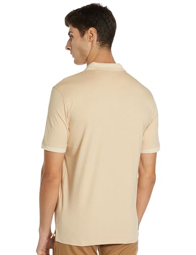 Image of Peter England Men's Cotton Maze Geometric Print Polo T-Shirt - Casual Wear | Modern & Stylish