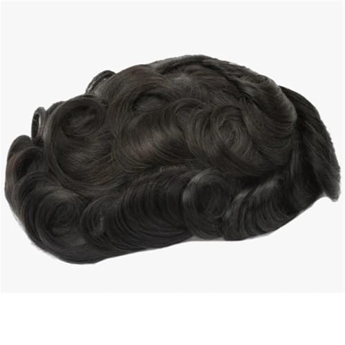 Perruque for homme en PU durable contre la calvitie cheveux humains 8x10inch