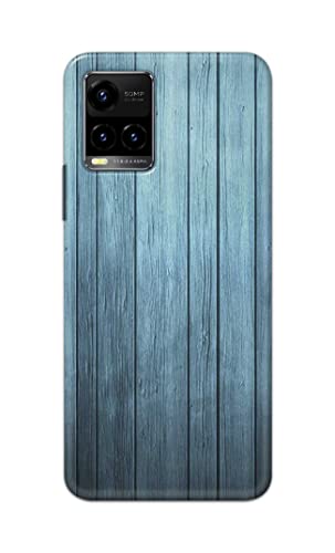 Image of PRINTFIDAA Printed Hard Back Cover Case for Vivo Y33S | Vivo Y33T | Vivo Y32 Back Cover (Wooden Blue) -702