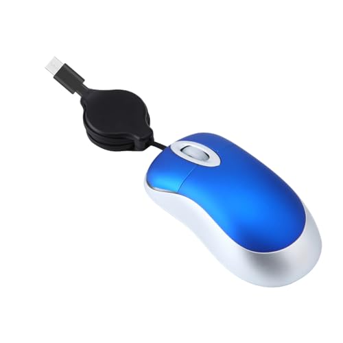 Mini mouse cablato portatile ottico da 1000 DPI Mouse compatto da viaggio USB per Blu