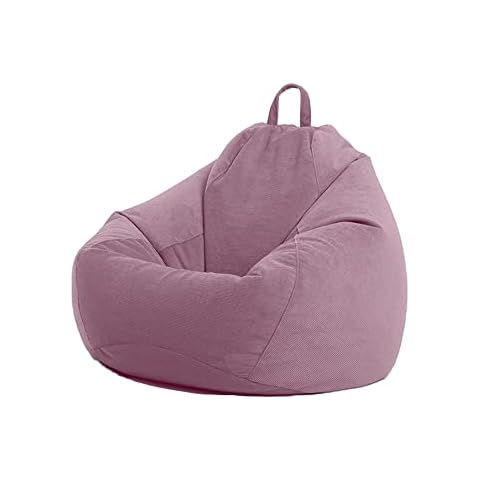 Treer Corduroy Bean Bag Covers (without Filler), Soft Solid Color Bean Bag Chair Cover for Kids Storage Soft Toy Indoor Living Room Highback Lazy Sofa Bean Bag Cover (Pink Purple,60x70cm) Cover
