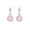 Pendientes piedra natural y aro dorado. Pendientes piedra curativa, energética y aros dorados. Pendientes colgantes piedras naturales. Ideal para regalar. (Cuarzo Rosa)