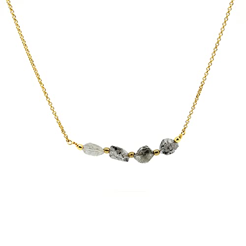 Gempires Natural Raw Bar Crystals Pendant Necklace Handmade Jewelry 22 inch Adjustable Chain