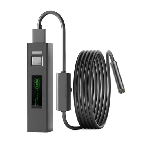 Cámara Endoscópica WiFi 1200P HD Lente Impermeable De Tubería Inalámbrica Inspección por Boroscopio Industrial Coche Imágenes Más Claras Inspecciones Precisas(2m,1200P Soft Cable)