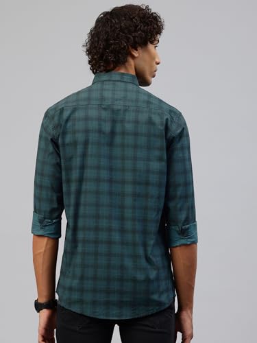 Image of Majestic Man Men Comfort Slim Fit Pure Cotton Tartan Checked Casual Shirt