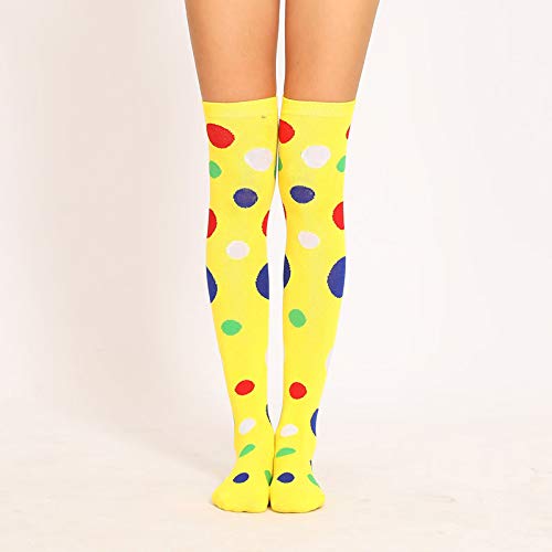 Image of Thigh High Socks for Women Girls Fancy Colorful Polka Dot Over the Knee Stockings Long Socks 1 Pack