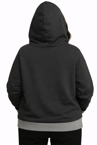 Image of RodZen Cotton Fleece Oversized /Loose Fit Hooded Sweatshirt Full Sleeves Solid Jumper Hoodie for Women /Girls