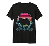 Cane eschimese americano Divertente cane Vaporwave vintage retrò. Bel design per la famiglia o gli amici e gli amanti dei cani eschimesi americani. Ottimo outfit di design grafico per l'estetica giapponese American Eskimo Dog Lover Vaporwave.