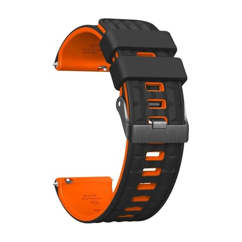 [�����ȓX] 22mm ���j�o�[�T���x�[�� �c�[�g���J���[�V���R�����v�o���h - �����p�X�g���b�v �ɓK��Garmin Forerunner 255/265/Vivoactive 4 ���X�g�o���h�ɓK��(Black Orange)