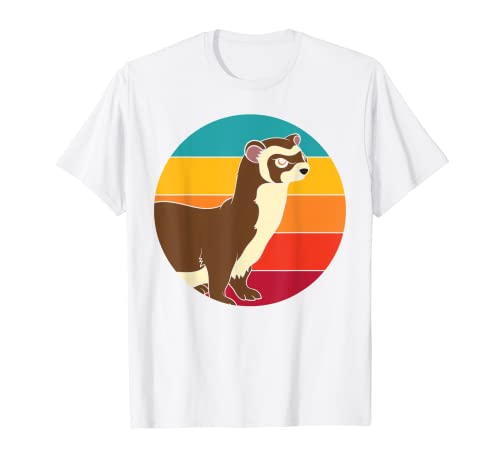 Retro Lindo Animal Pet Hurón Camiseta