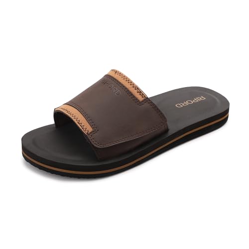 Mens Adjustable Slides Sandals Slip On Sandals Comfortable Athletic