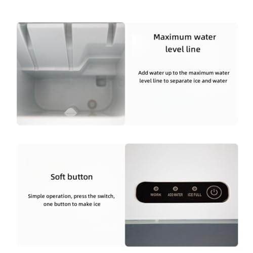Fabricadora portátil de hielo auto-limpiante, gris miniatura 3