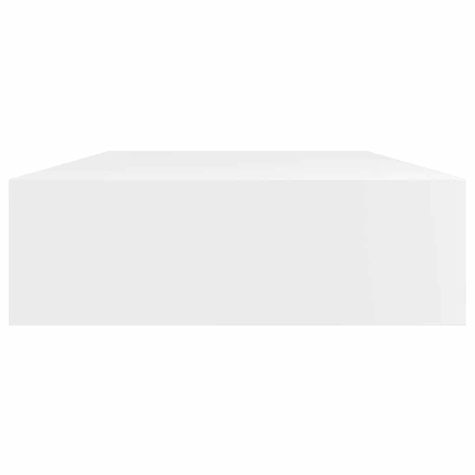 Tidyard Estante Flotante Estantería de Pared Librerías de Salón Decoración del Hogar con 1 Cajón MDF Blanco 80 x 25 x 8 cm