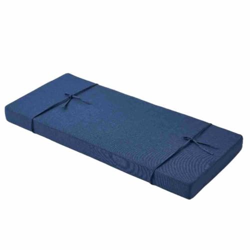 Coussin extérieur en lin pour banc de jardin bleu 63x12x2in imperméable - 2