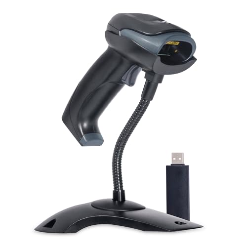 Image of FINGERS QuickScan WL2 Wireless Barcode Scanner (Quickscan Technology, 2.4 GHz Wireless, USB Receiver, 24+ Hour Battery, 300 scans /sec, LED & Beeper Alerts, Useful for Retail & POS) - Classic Black
