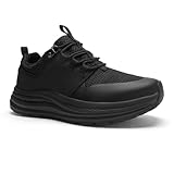 Men's Orthopedic Wide Toe Box Trekking Running Shoes: Arch Support Arthritis Plantar Fasciitis Orthotic Hammer Toes High Instep Hiking Walking Shoes, Camping Training Trail Sneakers Black Size 10