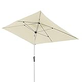 [page_title]-Doppler Aluminium Sonnenschirm SL-AZ 190x290 - Rechteckiger Sonnenschutz für Balkon/Terrasse - Knickbar - 190x290 cm - Natur