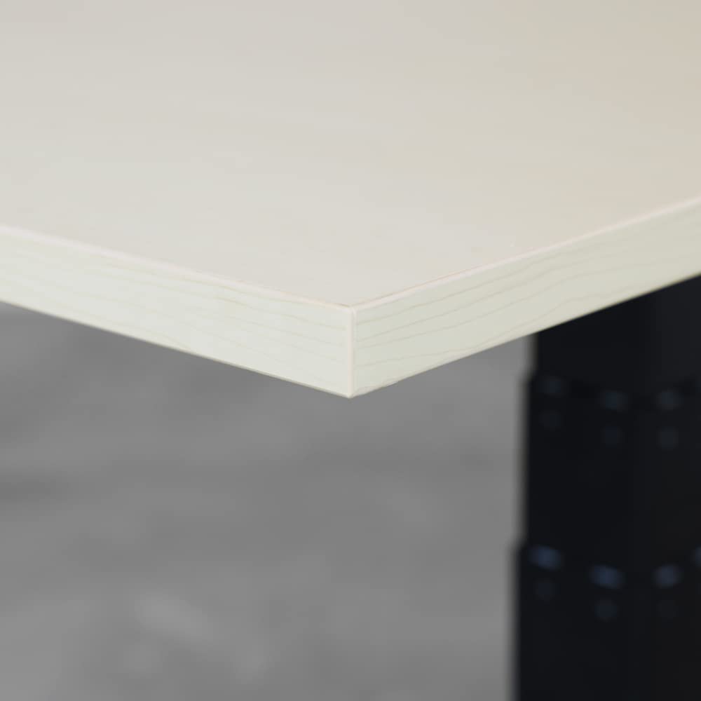 Biurko regulowane elektrycznie – 180 x 80 cm – pojedynczy silnik – białe z jasnym dębem